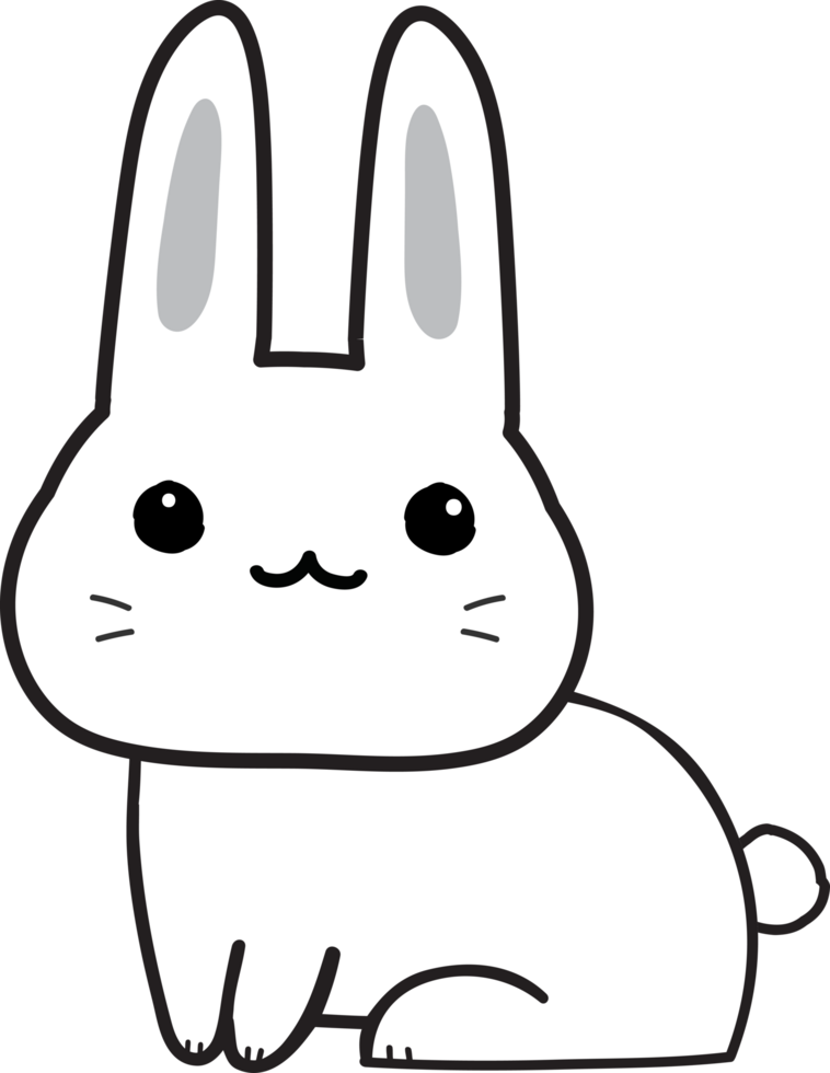 Cute cartoon rabbit cropout png
