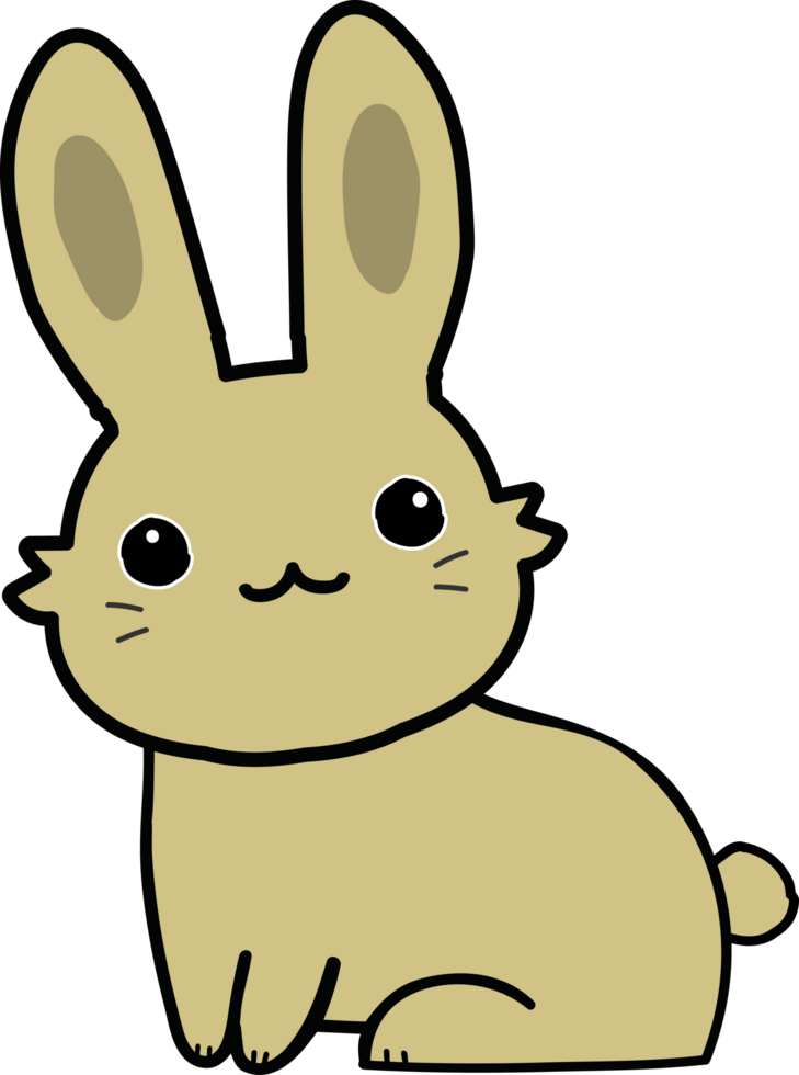 Cute cartoon rabbit cropout png