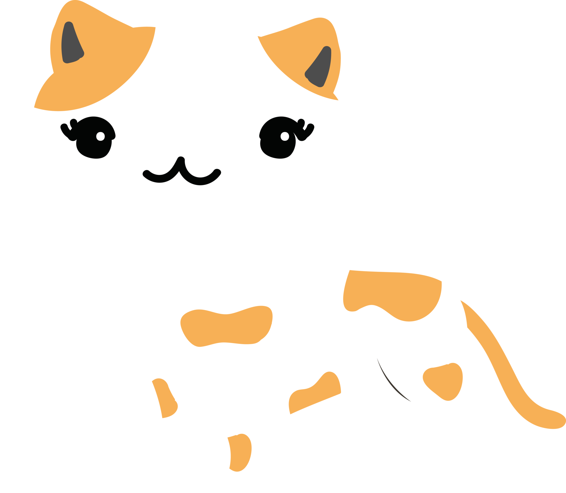 Cute cartoon cat 13517106 PNG