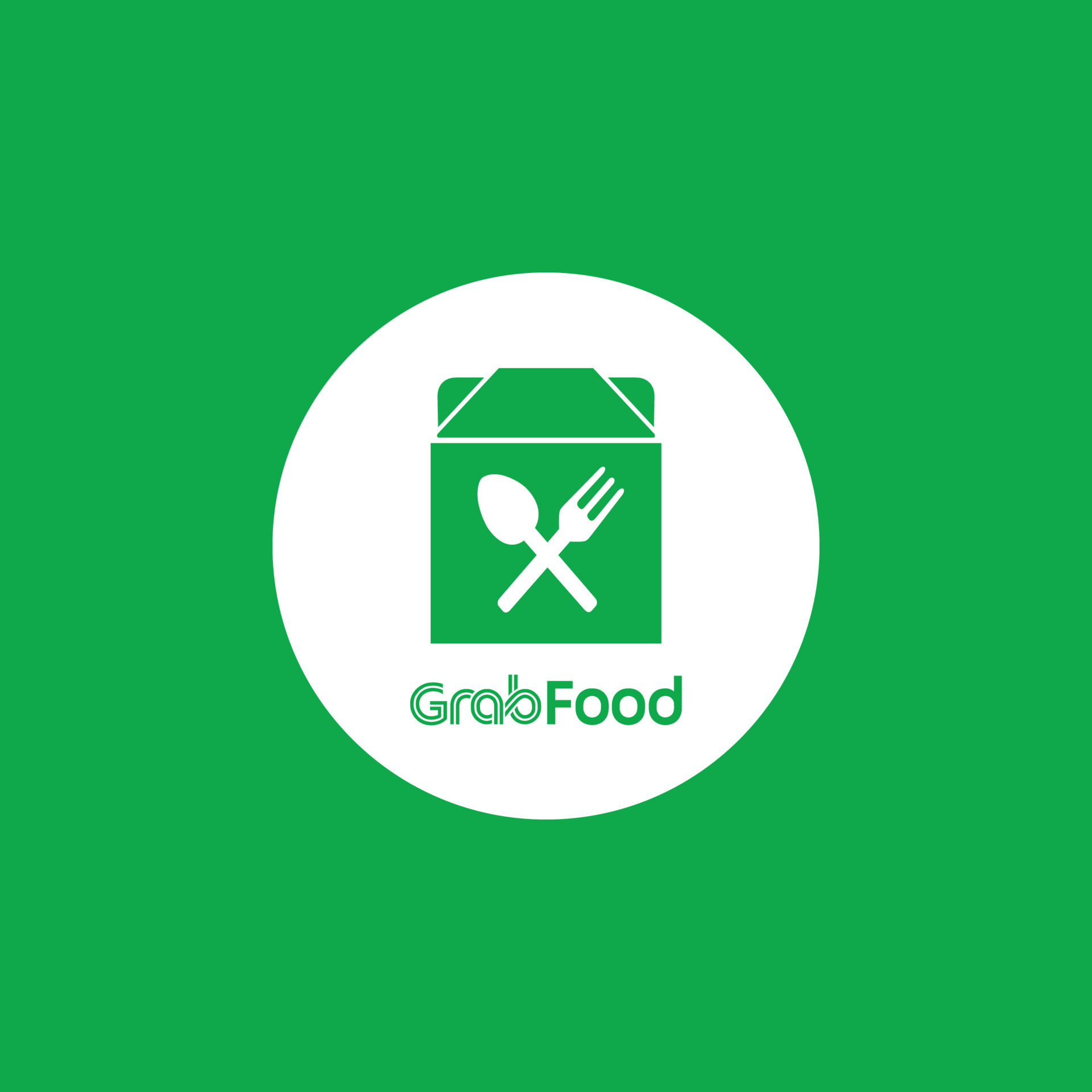Grab Food application icon design on green background. 13517258 Vector ...