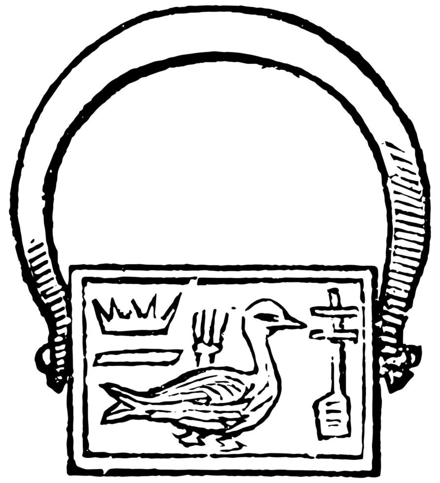 amuleto, grabado antiguo. vector
