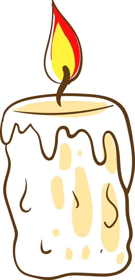 Candle drawing, illustration, vector on white background.