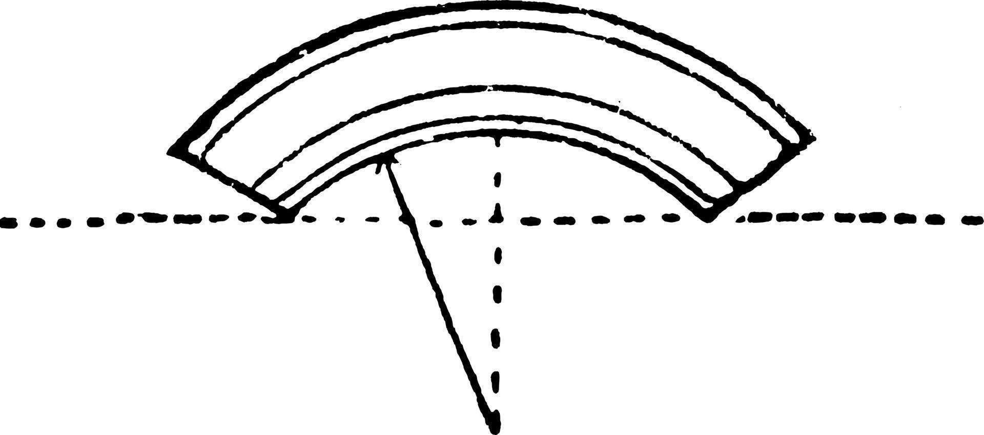 arco segmentario, arquitectura, grabado antiguo. vector