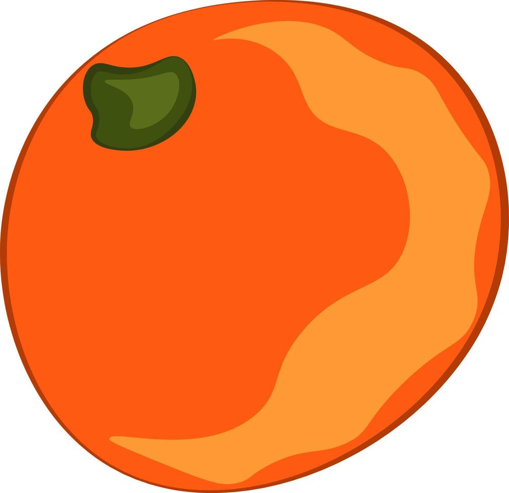 una jugosa mandarina, vector o ilustración en color.