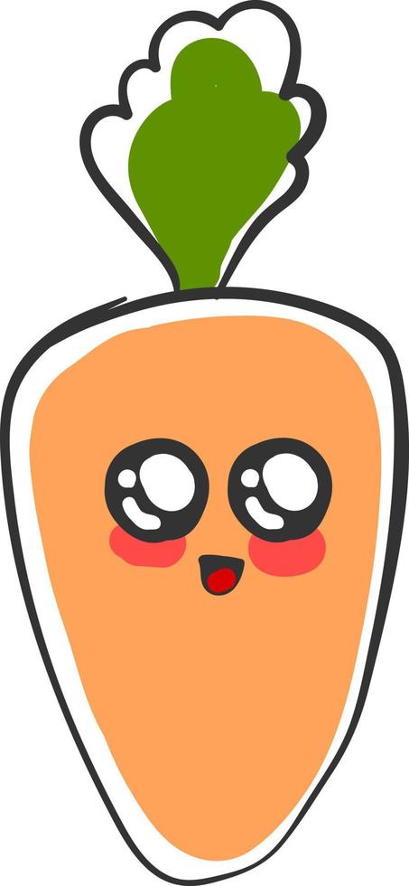 Cute carrot, illustration, vector on white background.