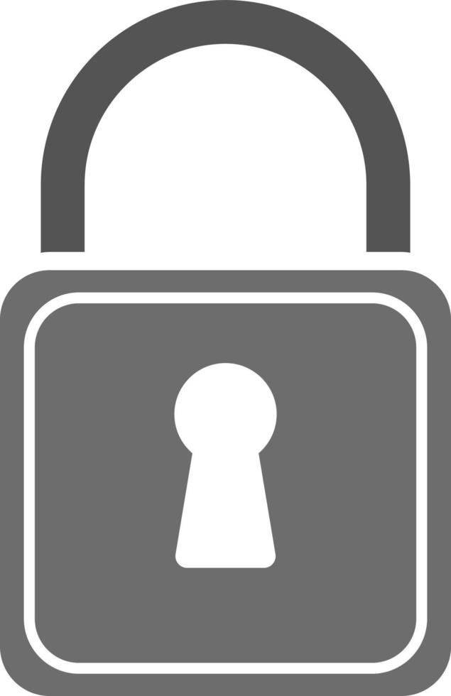 Silver lock, illustration, vector on white background.