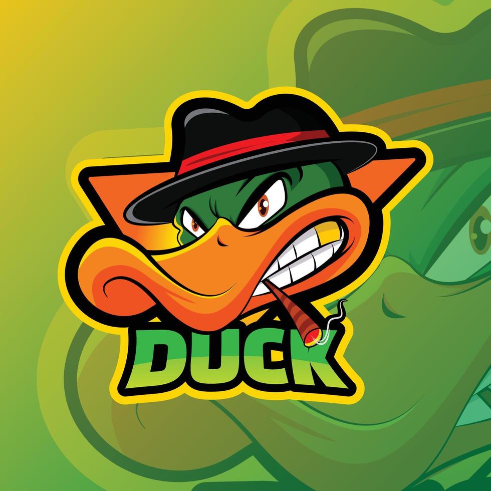 esport green duck logo vector
