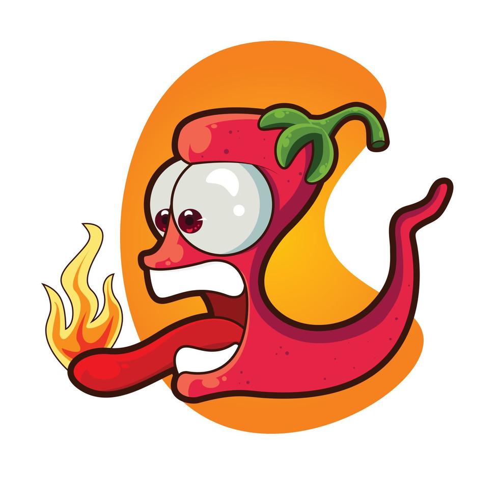 red chili character illustration vector