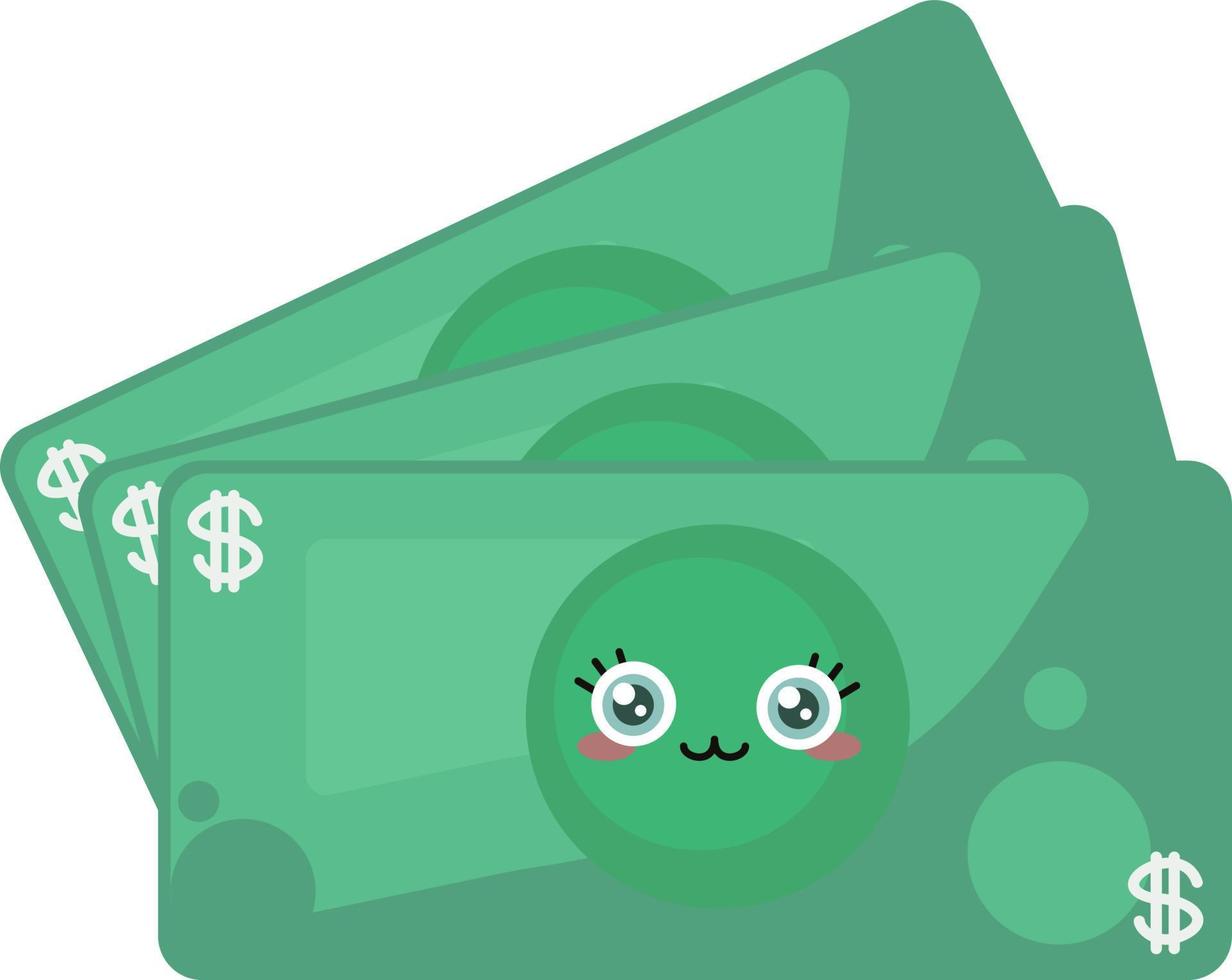 Paper money, illustration, vector on white background.