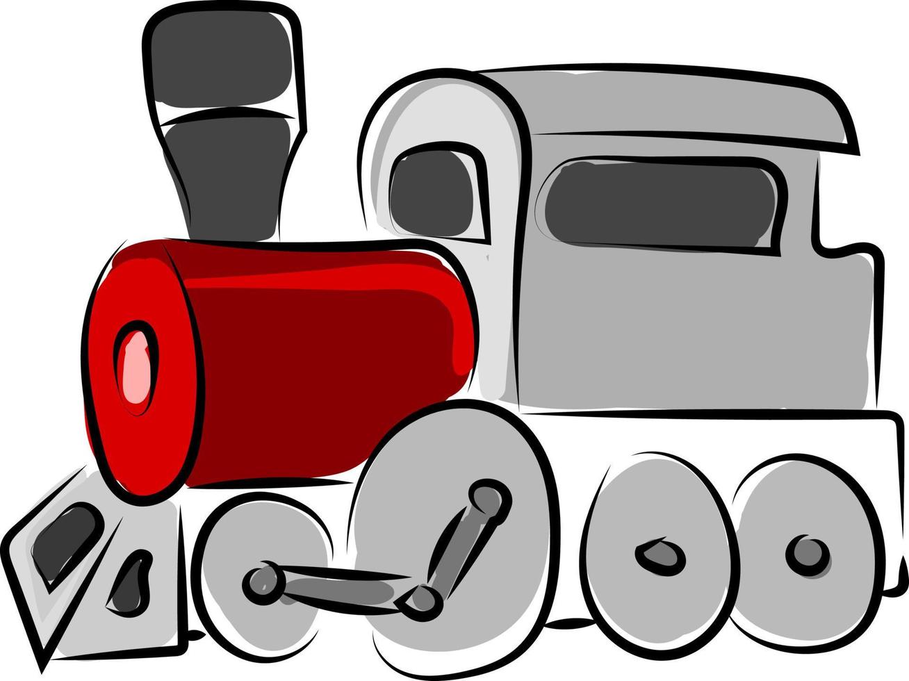 Train drawing, illustration, vector on white background.