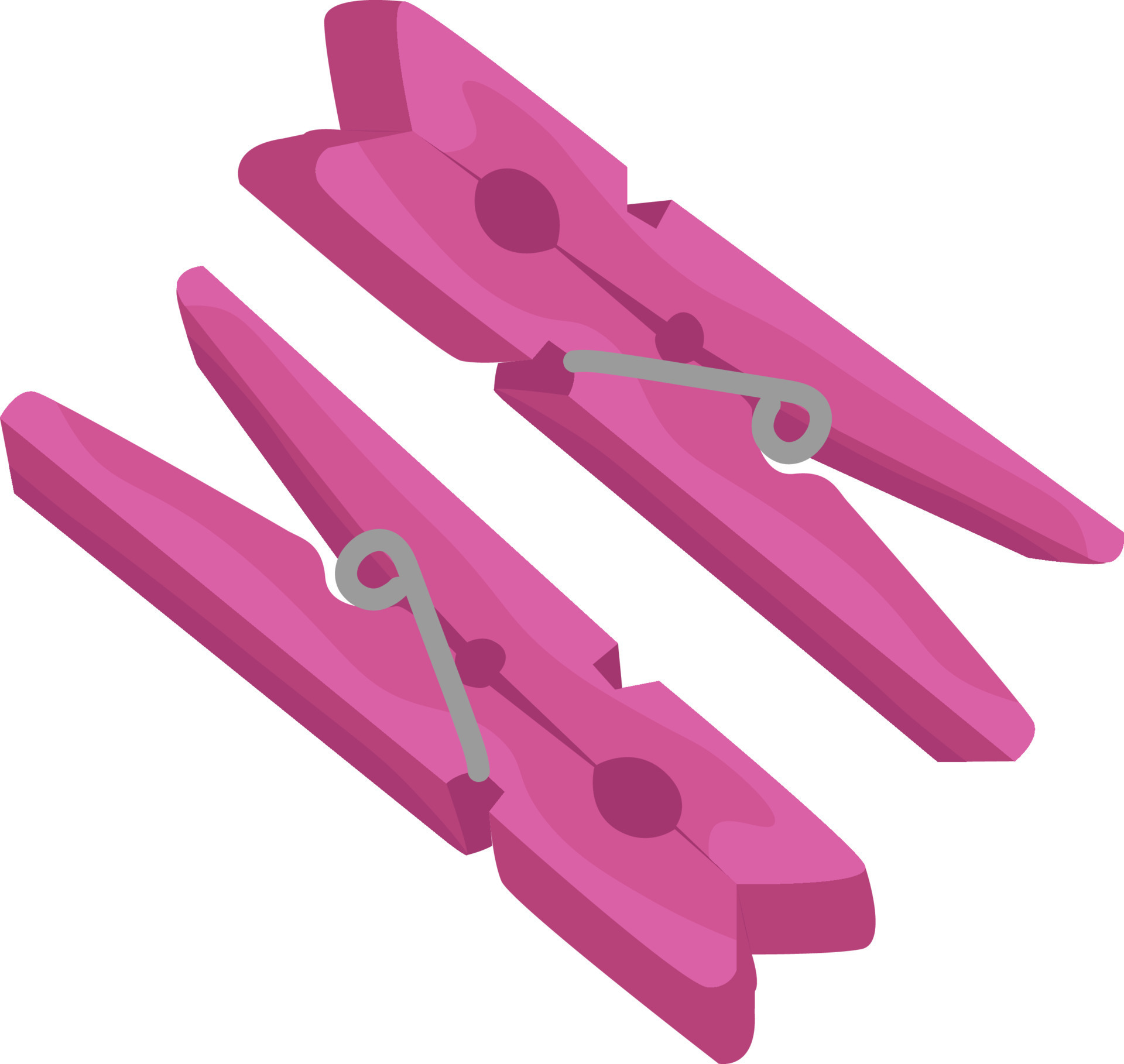 Four Pink Clothes Pins with Fun Patterns Standing Up Angled Front View  Stock Photo - Image of creative, front: 71412534