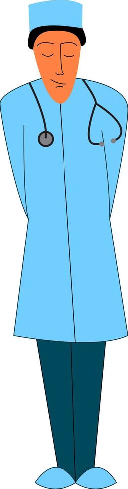 A male doctor, vector or color illustration.