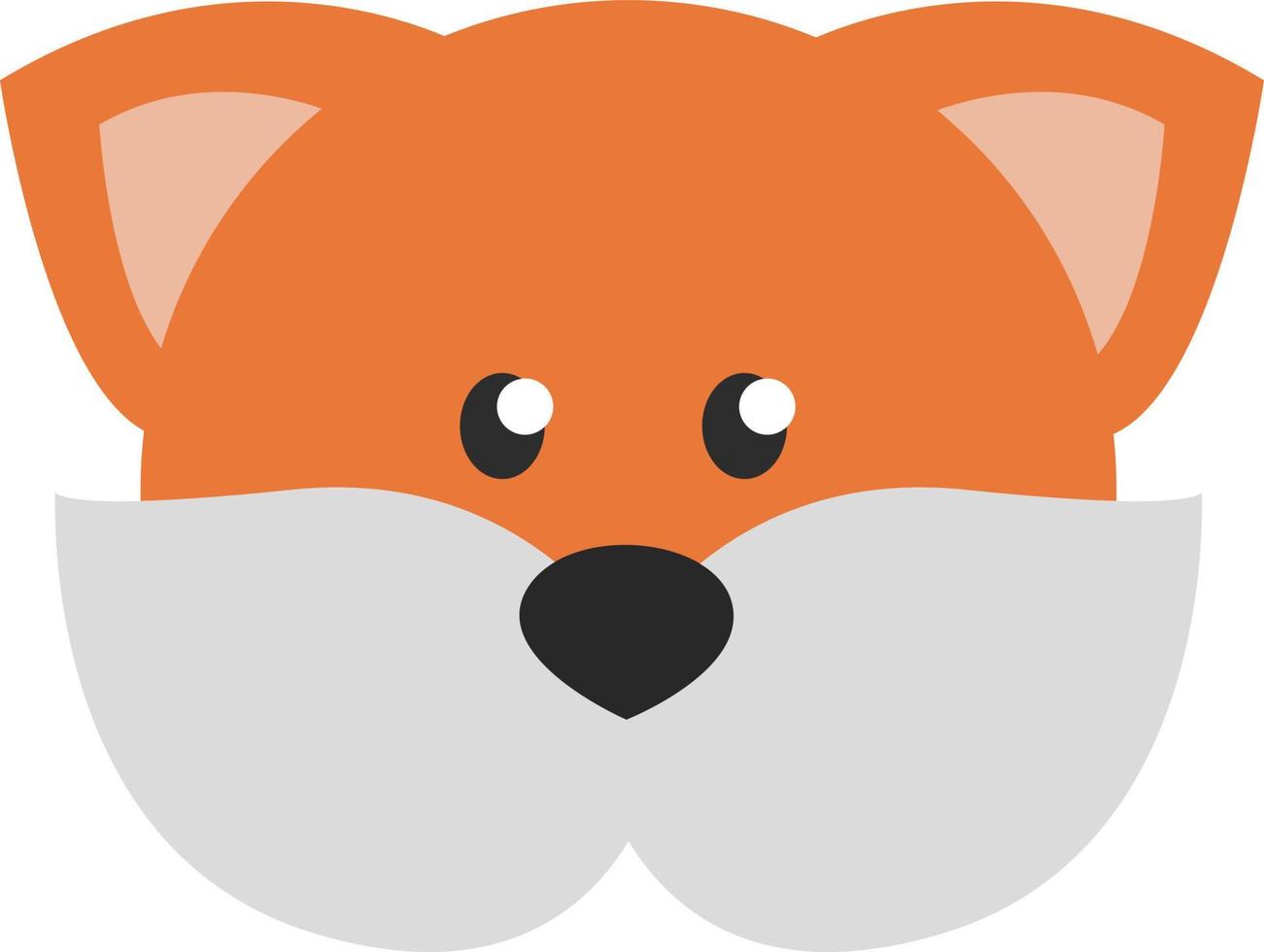 Orange fox head, illustration, vector on a white background.