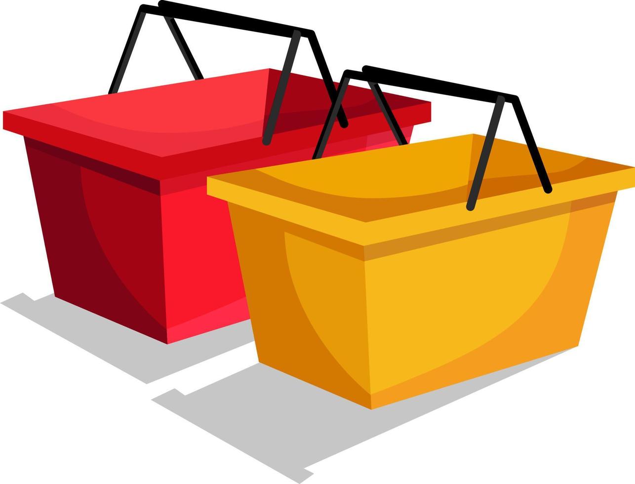 Shopping baskets, illustration, vector on white background