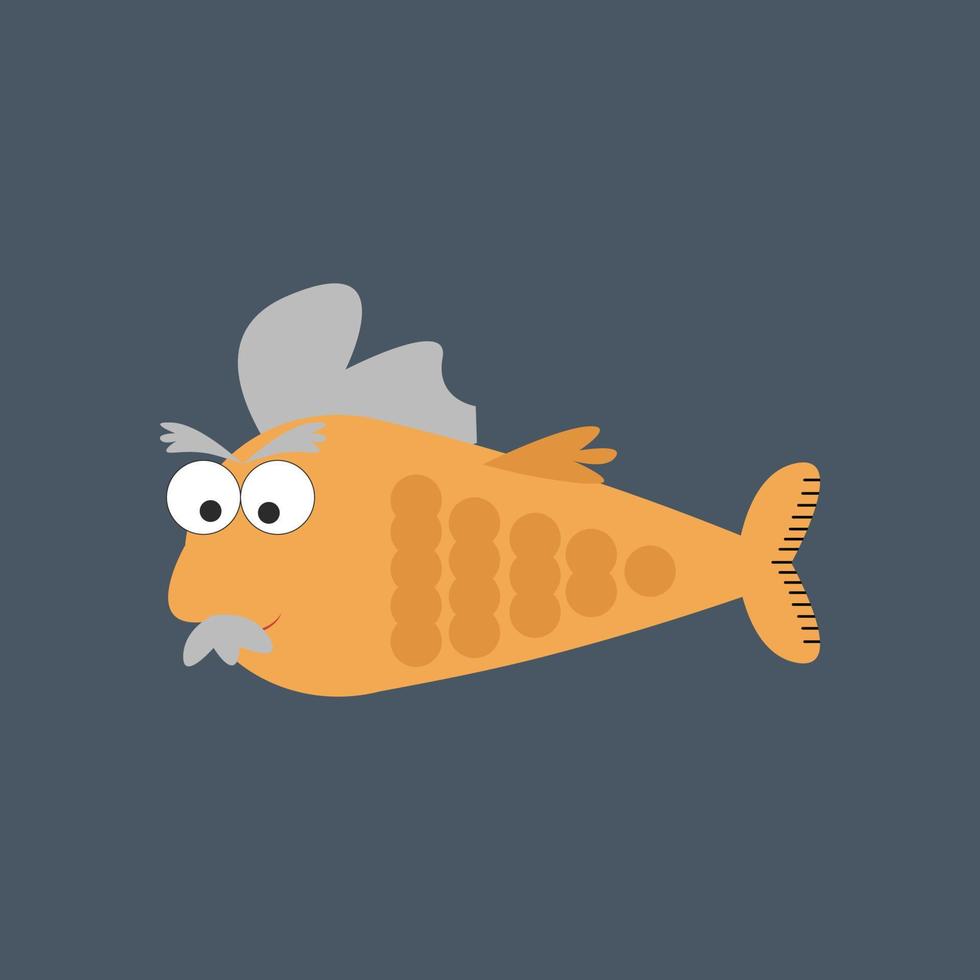 Yellow fish, illustration, vector on white background.