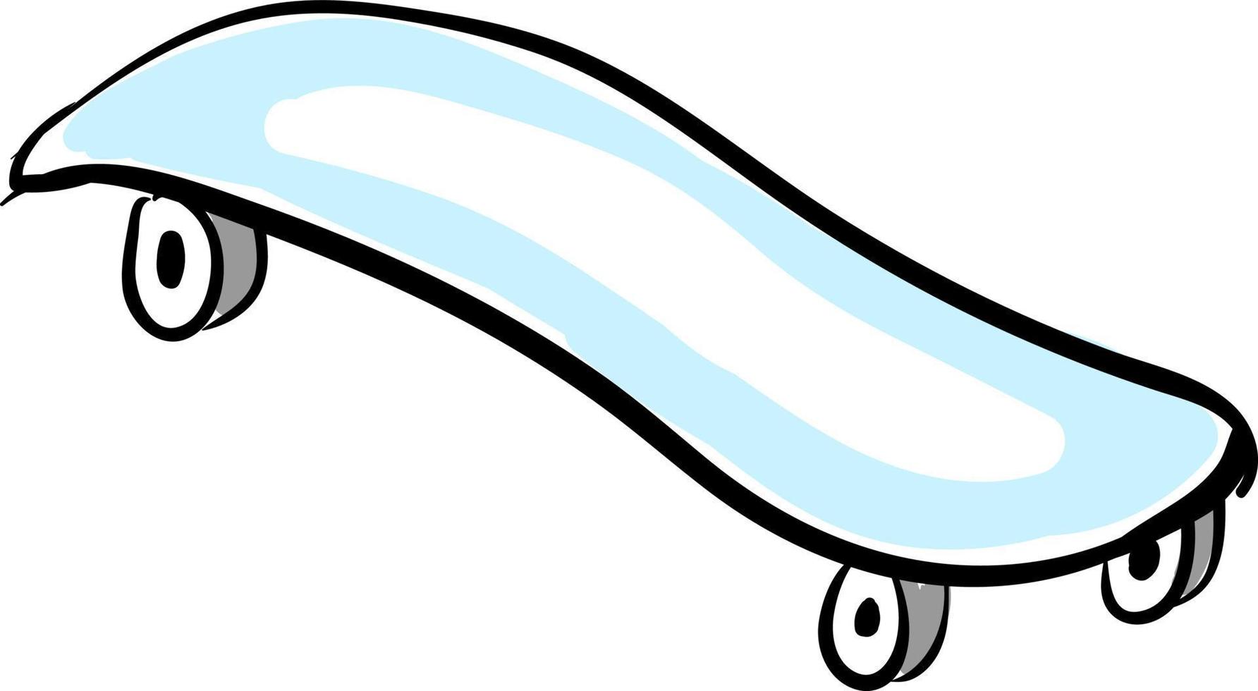 Blue skateboard, illustration, vector on white background.