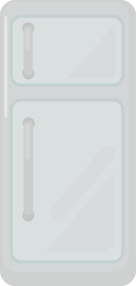 White fridge, illustration, vector on white background.