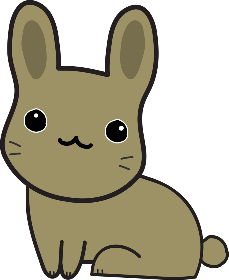 Cute cartoon rabbit cropout png