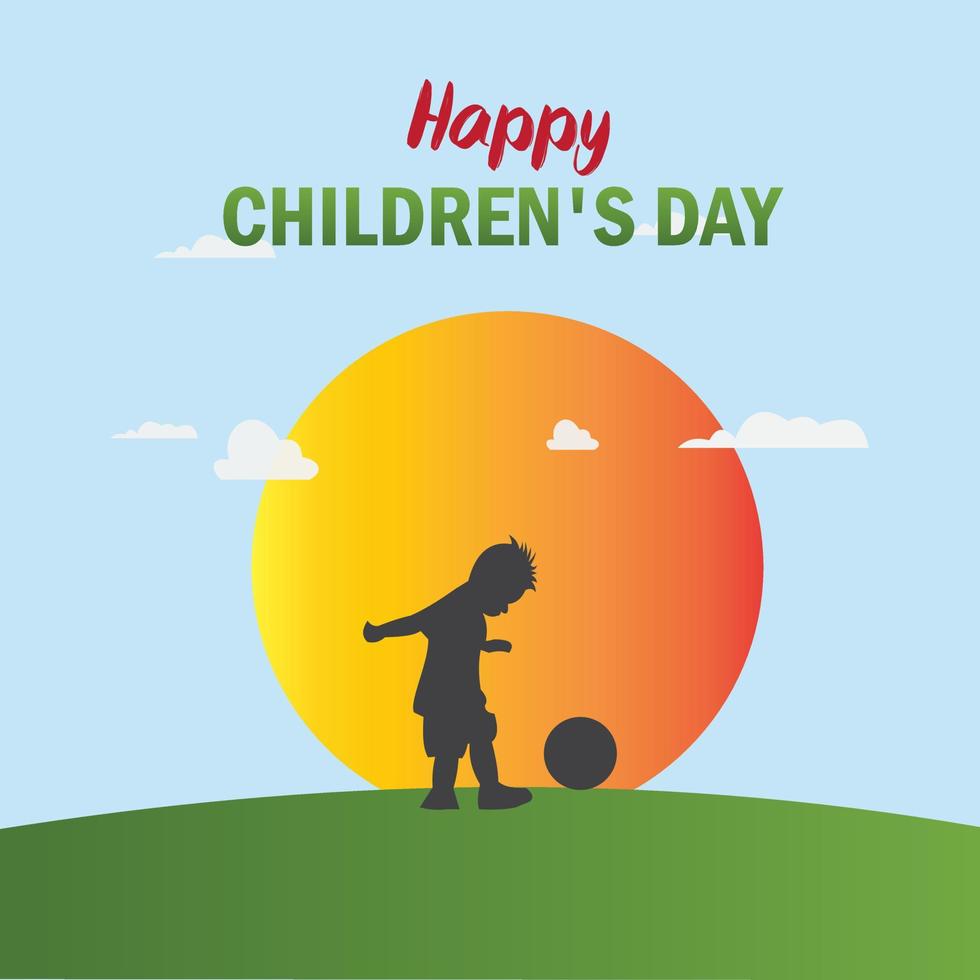 Vector Illustration Happy Children's Day. Good for posters. banners. brochure. social media. Simple and Elegant Design