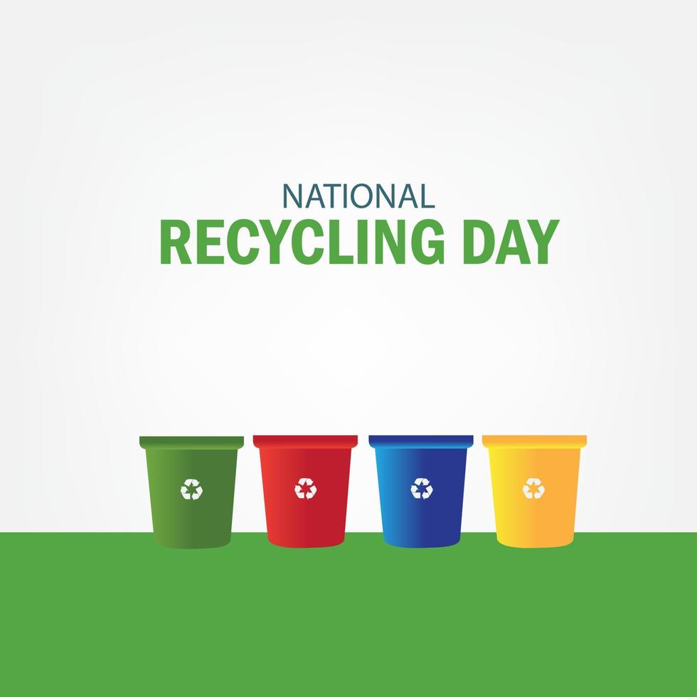 ilustración vectorial del día nacional del reciclaje. diseño simple y elegante vector