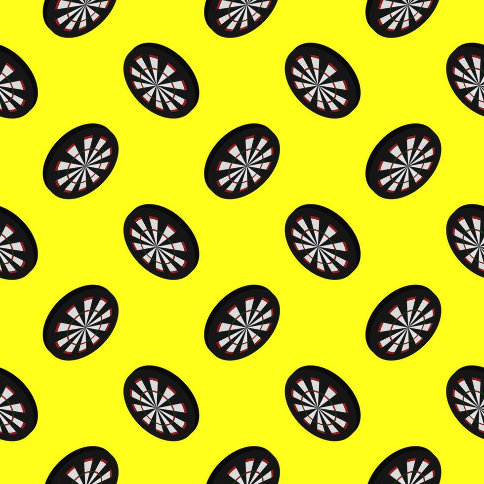 Dart board,seamless pattern on yellow background. vector