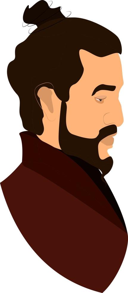 Unshaved man, illustration, vector on white background.