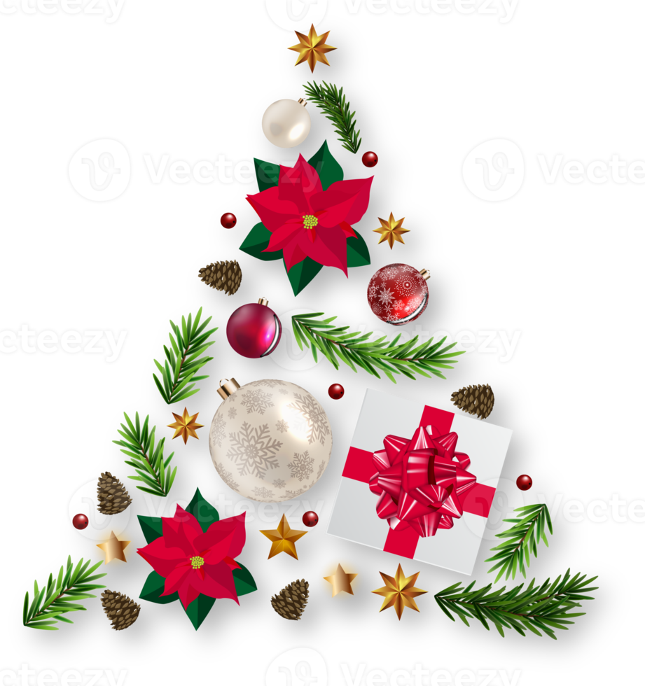 Kerstmis decoratie boom element png