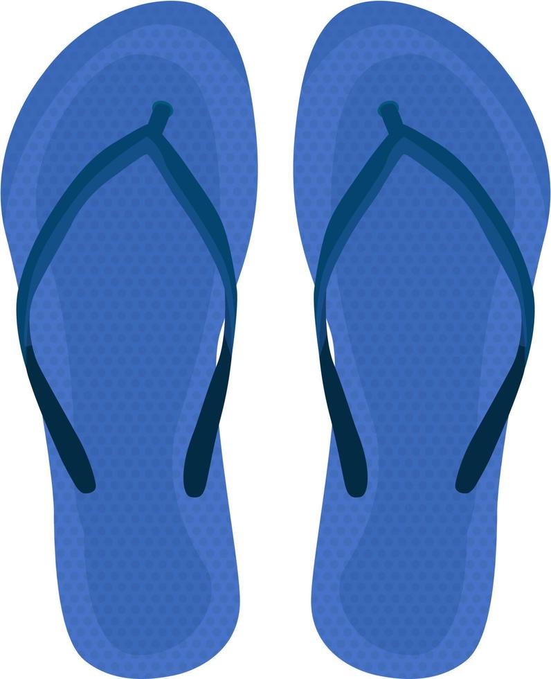 Chanclas azules, ilustración, vector sobre fondo blanco.