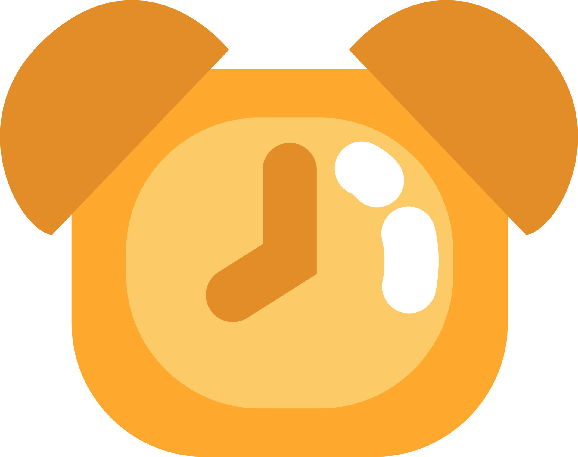 Yellow alarm clock, illustration, vector on a white background