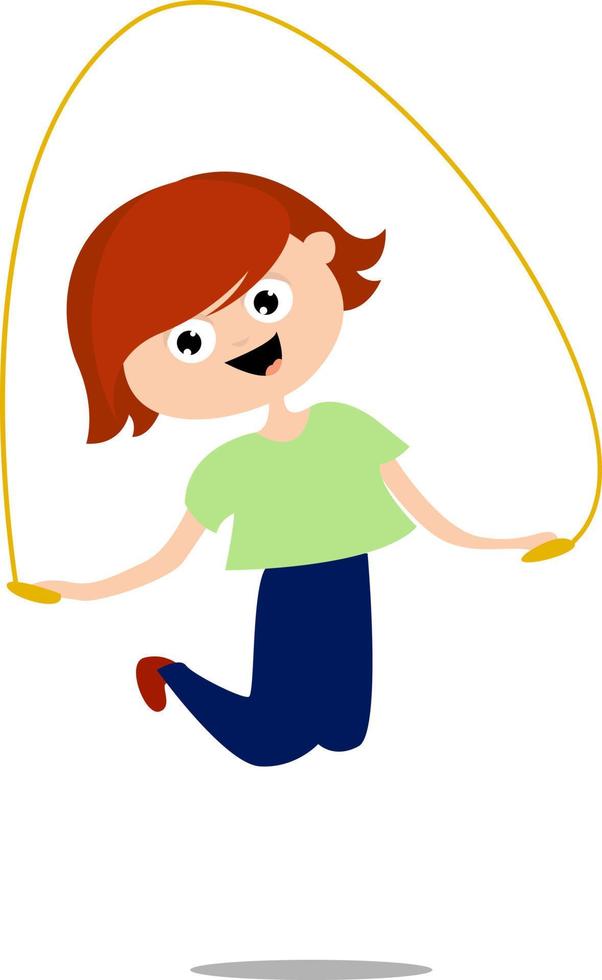 Skipping rope, illustration, vector on white background.