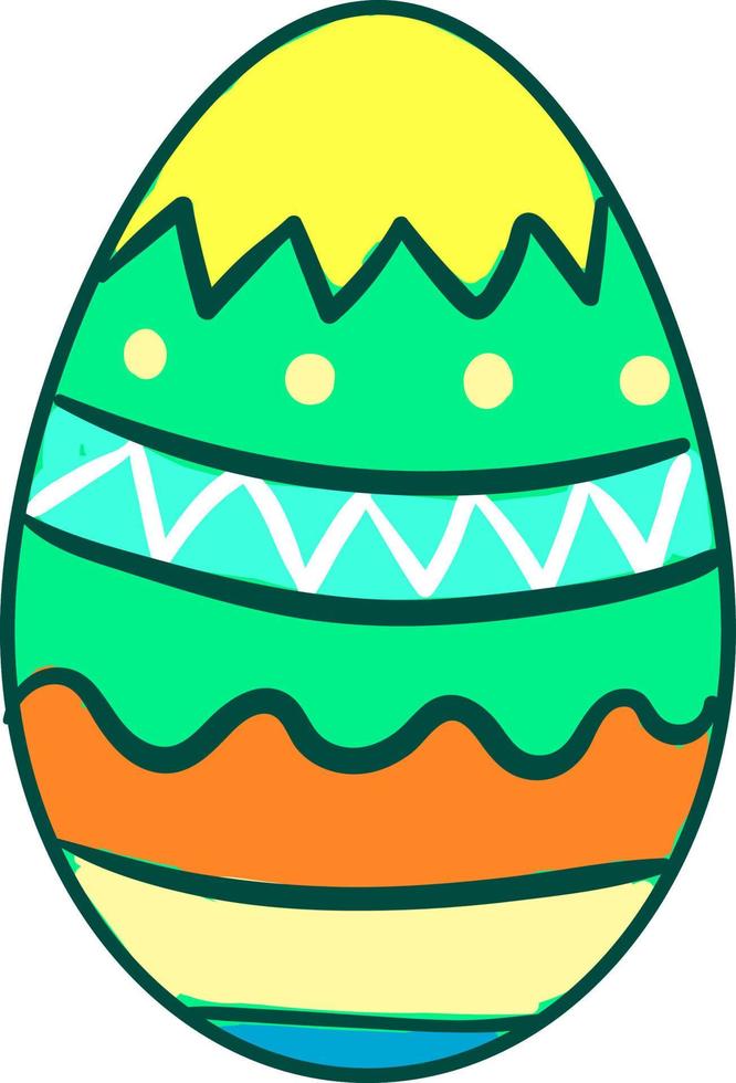 Easter egg, illustration, vector on white background.