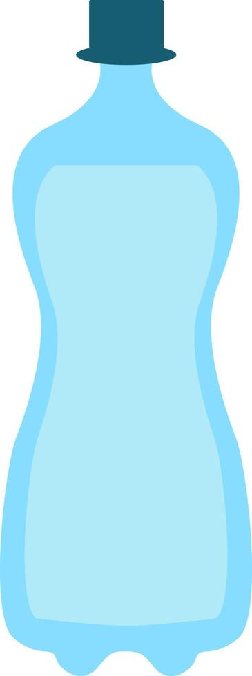 botella de plástico azul, ilustración, vector, sobre un fondo blanco. vector