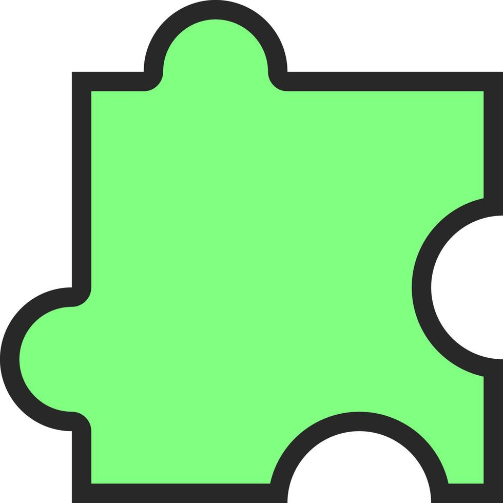 Green riddle piece of puzzle, illustration, on a white background. vector
