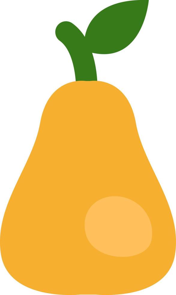 Yellow sweet pear, illustration, vector on a white background.