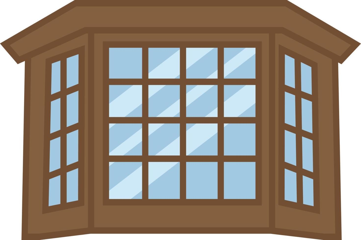 Home big window, illustration, vector, on a white background. vector