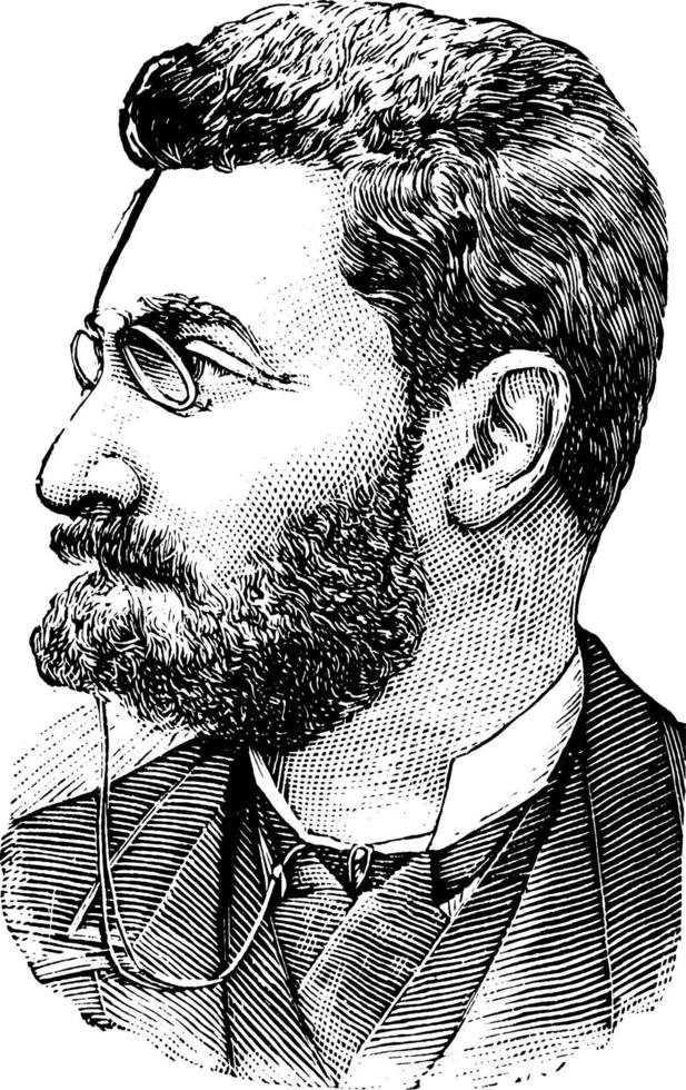 joseph pulitzer, ilustración de la vendimia vector