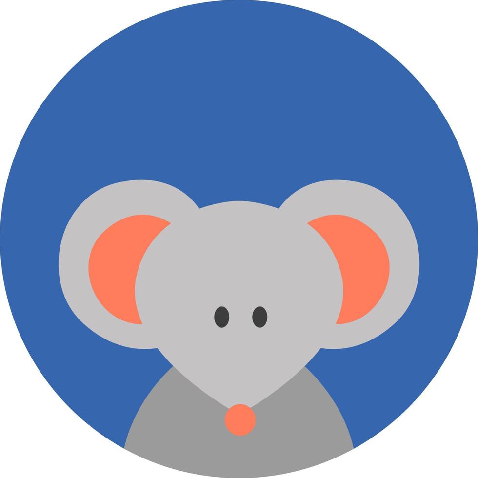 Grey mouse, illustration, vector on a white background.