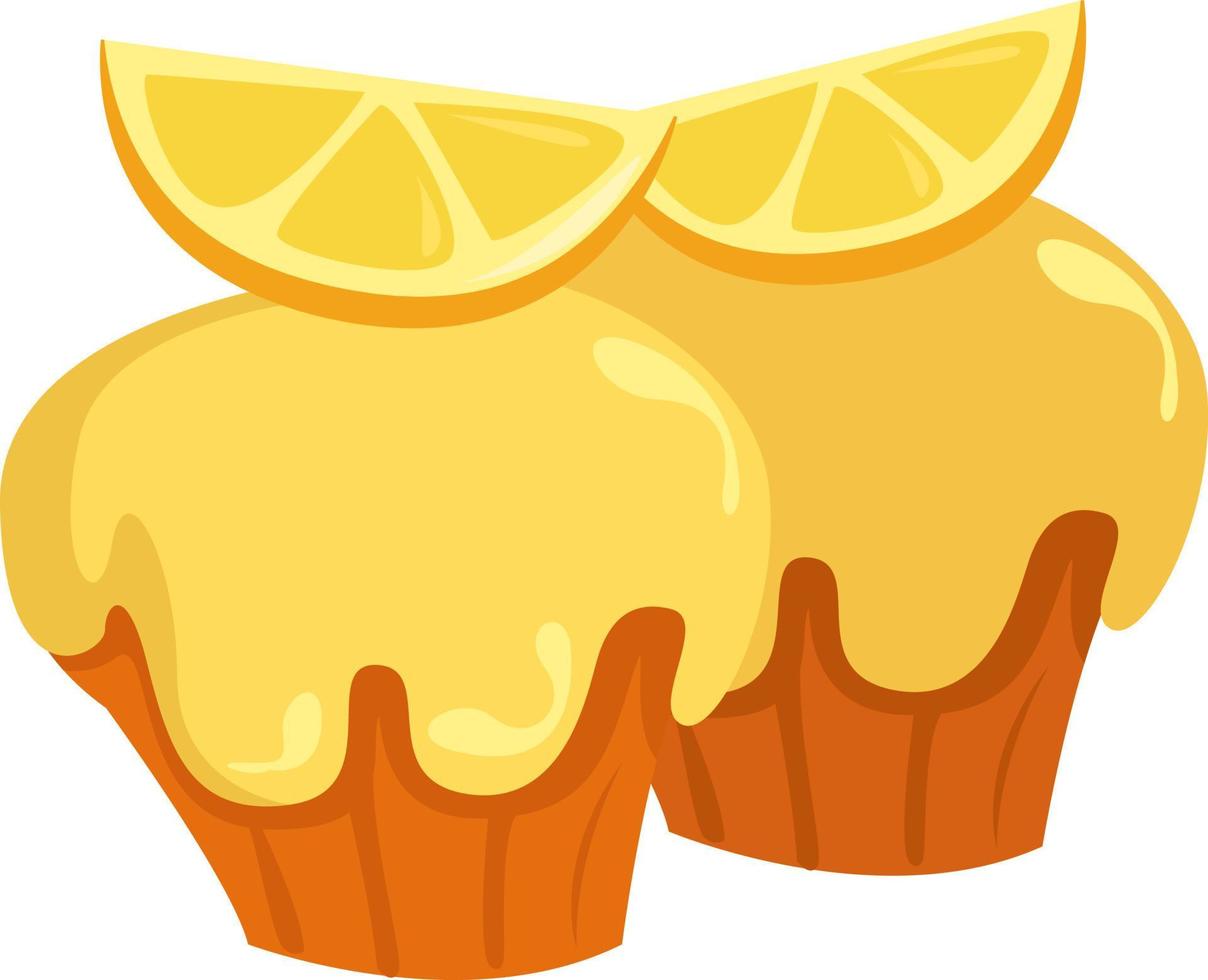 pastelitos de limón, ilustración, vector sobre fondo blanco.