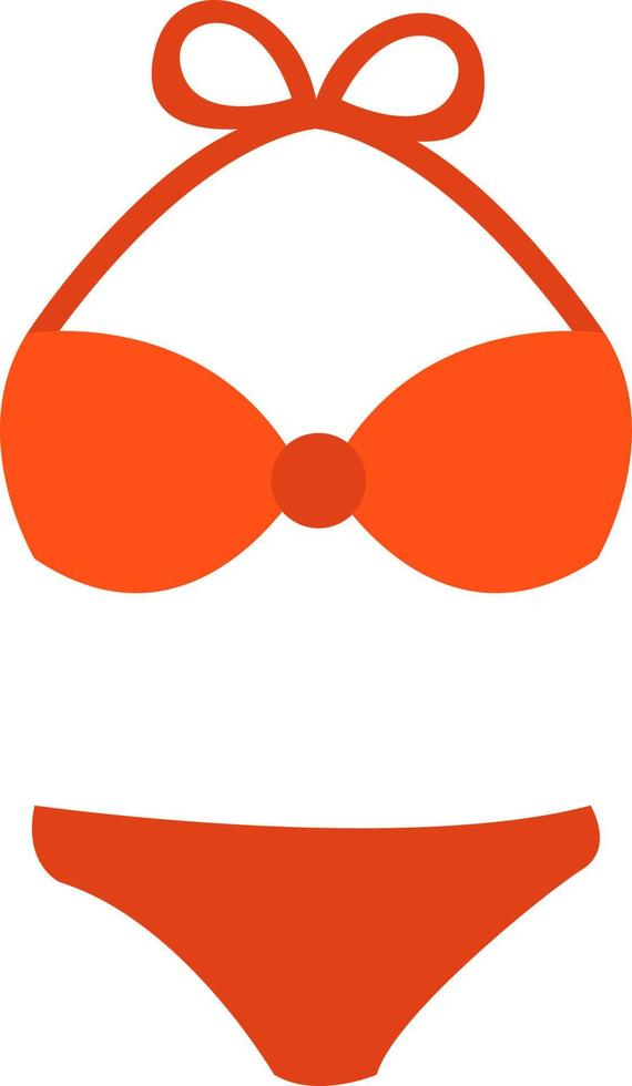 Red swimsuit, illustration, vector, on a white background. vector