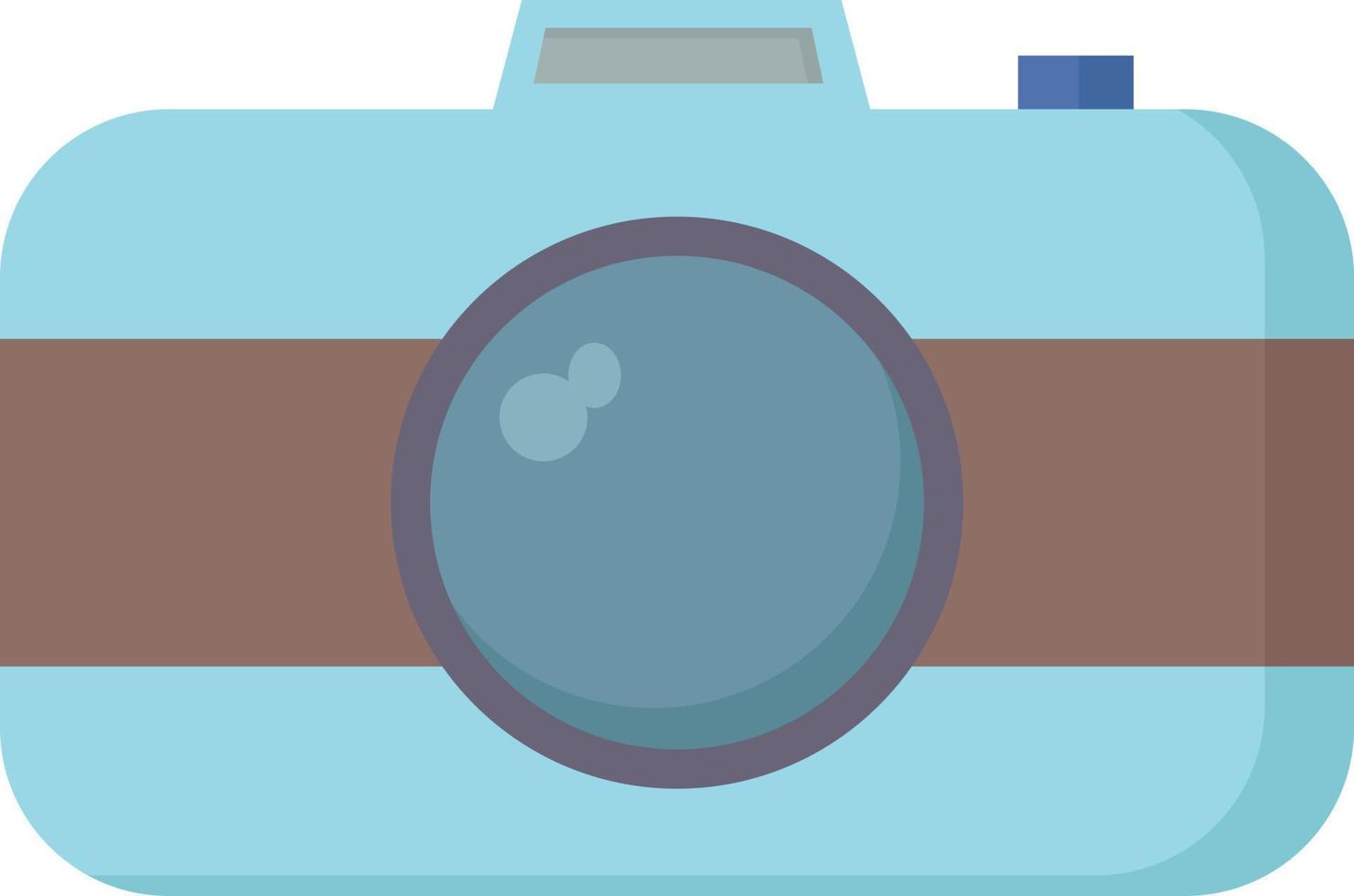 Blue camera, illustration, vector on white background.