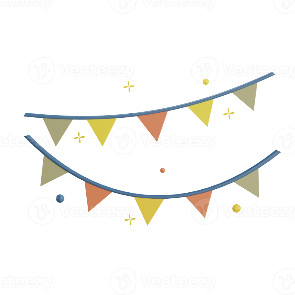 3D garland for Party Flag png