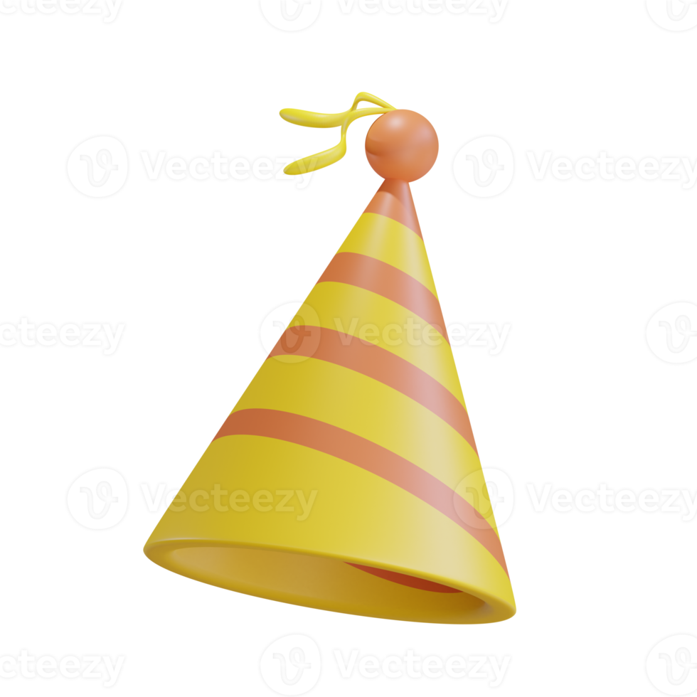 sombrero de fiesta amarillo 3d png