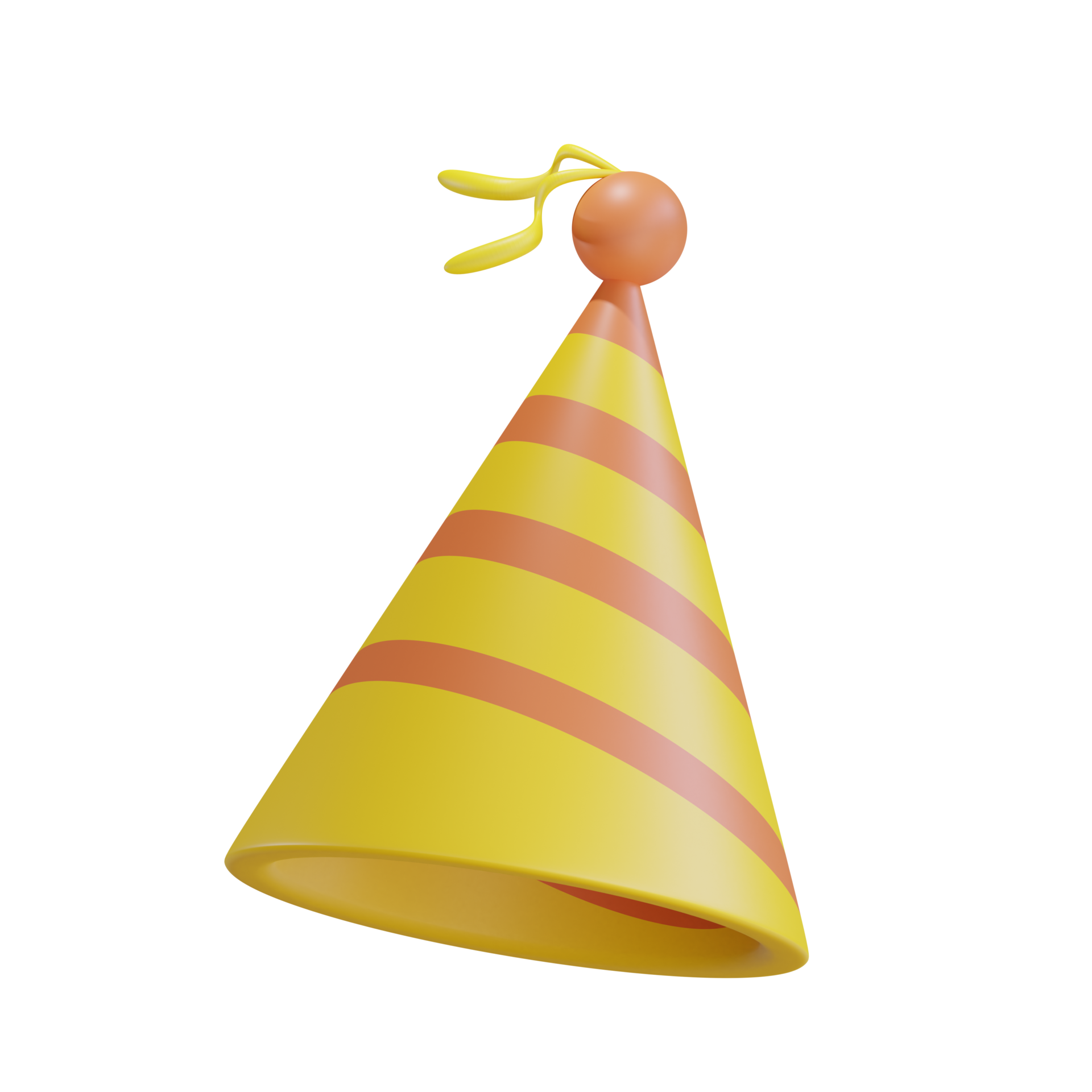3D Yellow Party Hat 13518837 PNG