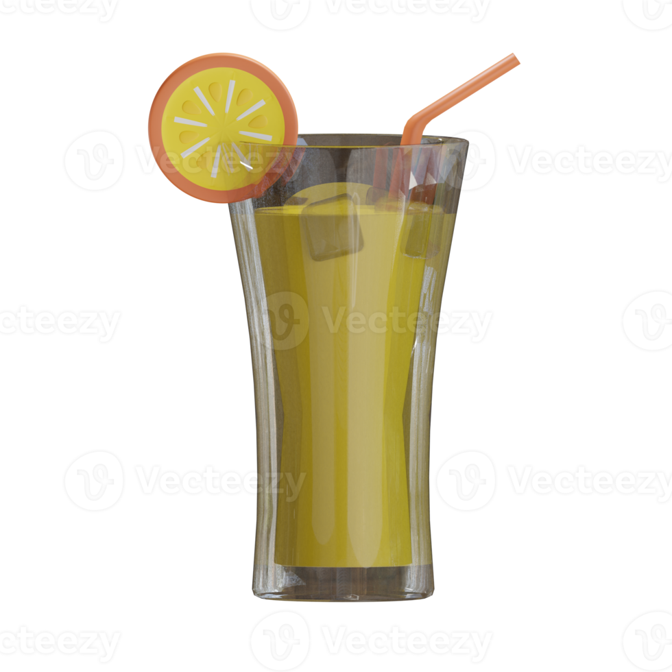 suco de laranja 3D png