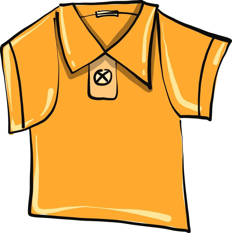 Yellow shirt ,illustration, vector on white background