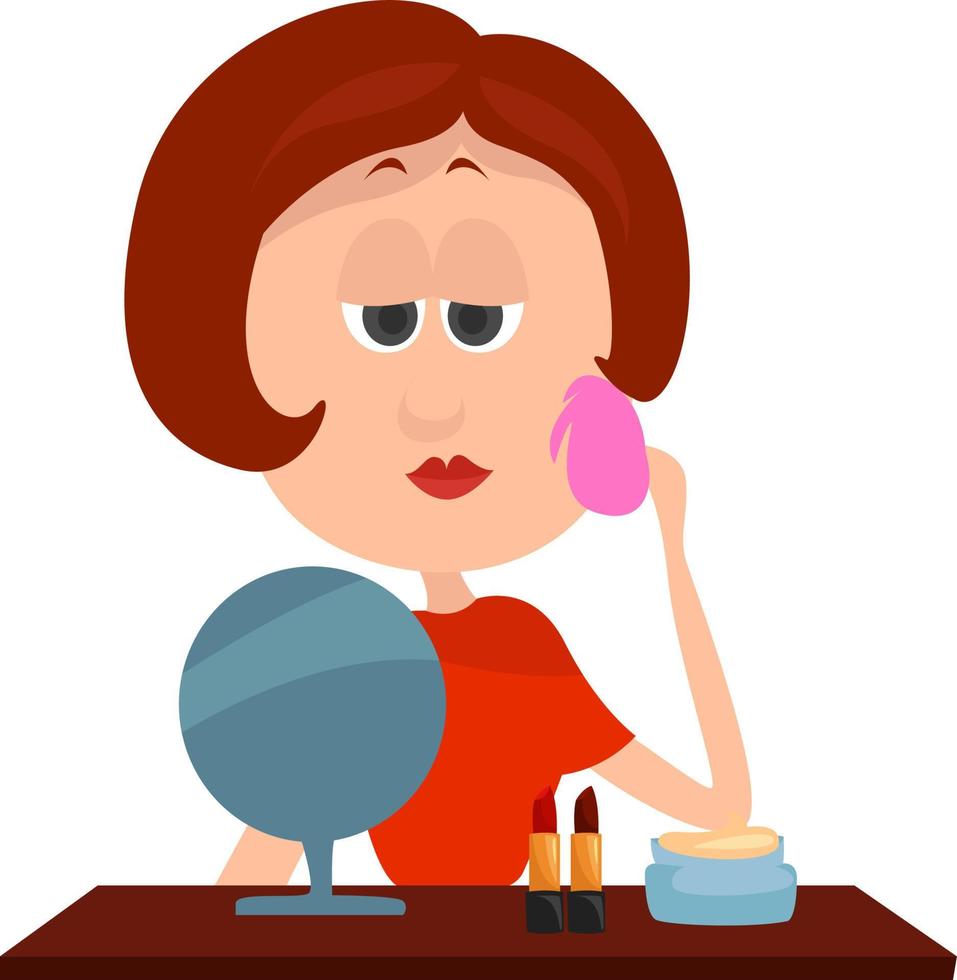 Love for cosmetics, illustration, vector on white background.