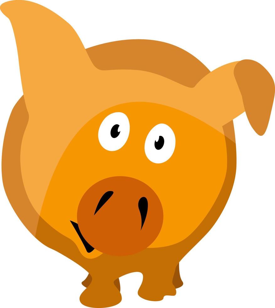 Yellow pig, illustration, vector on white background.