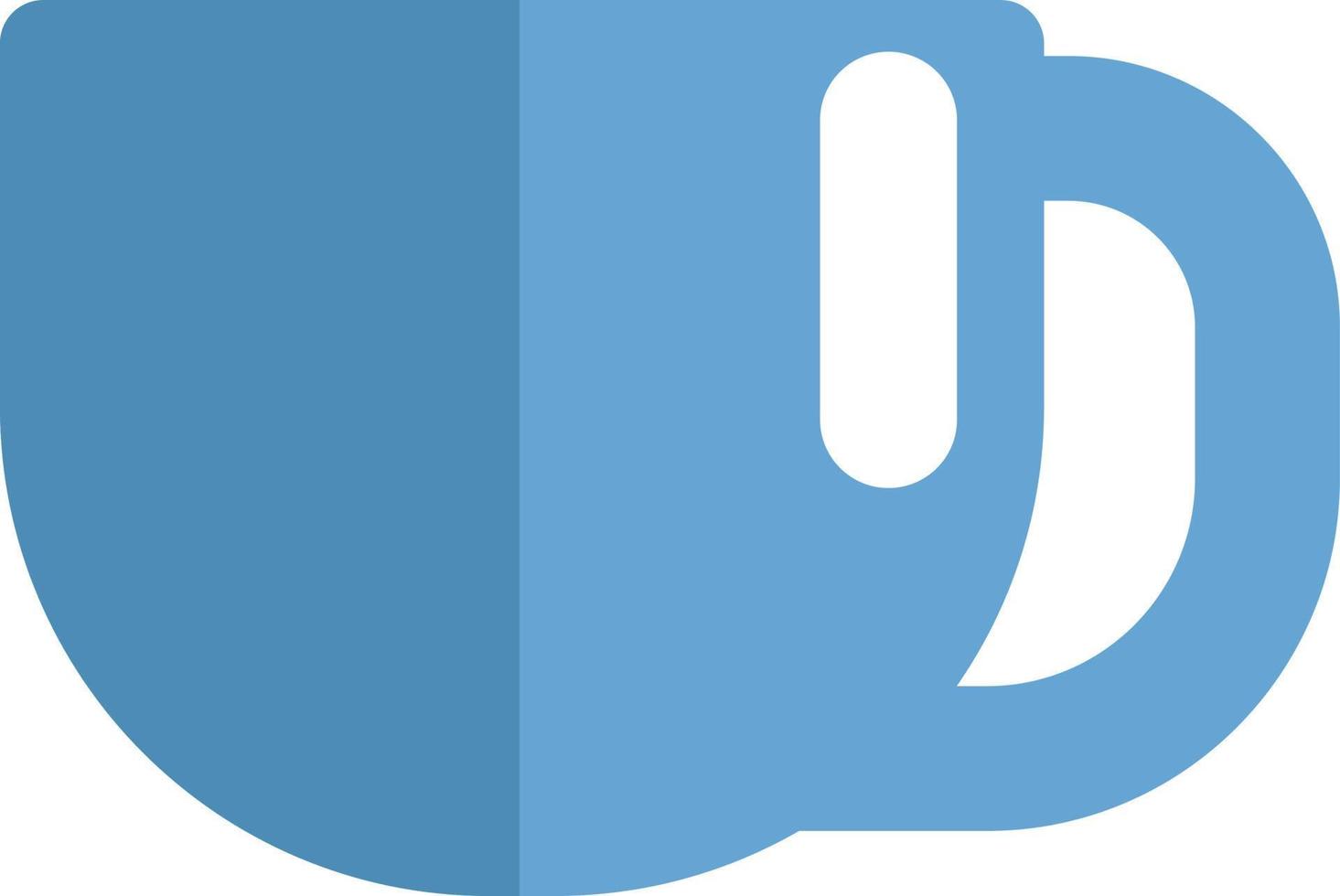 Small blue mug, illustration, vector on a white background.