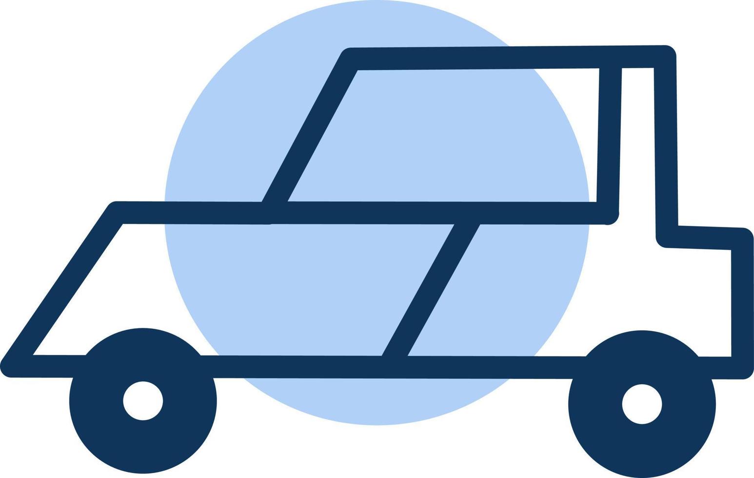 Family blue car, icon illustration, vector on white background