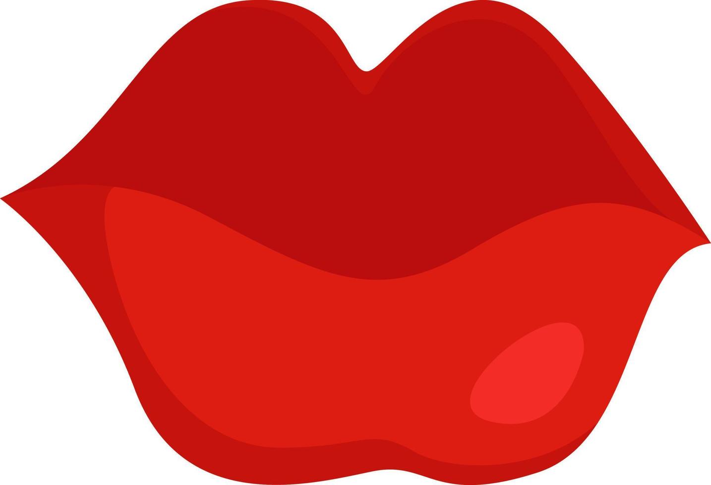 labios rojos, ilustración, vector sobre fondo blanco